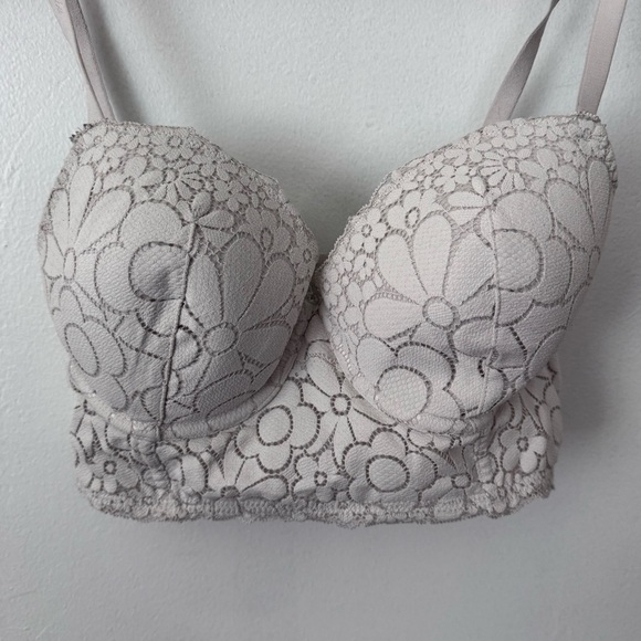 Aerie Real Happy Demi Lightly Lined Candy Lace Bra Size 34D - Picture 2 of 6